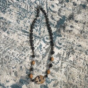Source Unknown Black and Brown Beaded Necklace